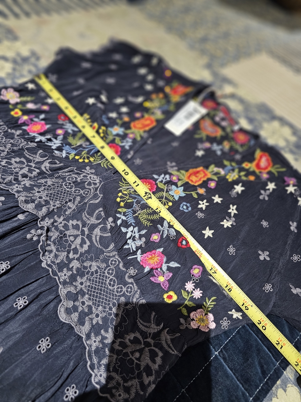 Johnny Was 'SABINE' Maxi Dress with Multi-Color Floral Embroidery, NWT - Picture 9 of 9